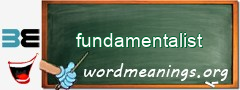 WordMeaning blackboard for fundamentalist